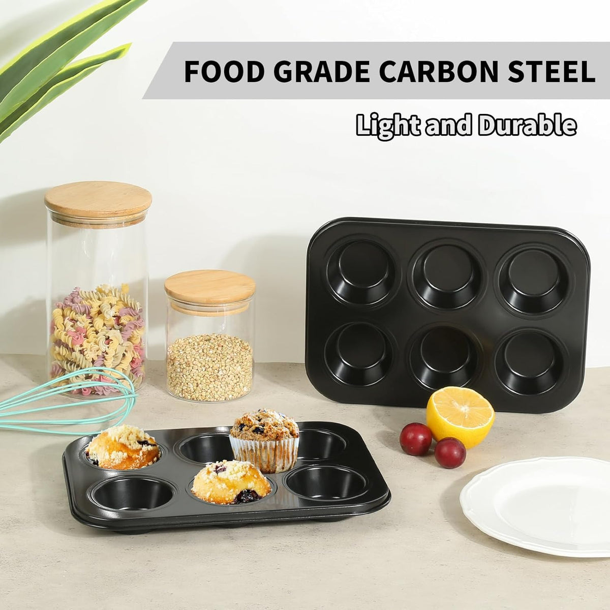 Muffin Baking Pan, Nonstick Premium Carbon Steel Muffin Pan for Baking, Cupcake Tin Cheesecake Pans