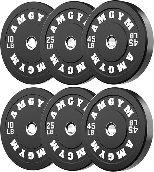 2 Inch Bumper Plates,10-500lbs,Barbell Rubber Olympic Weight Plates Set for Home Gym, Strength Training & Weight Lifting, Multiple Options Colors