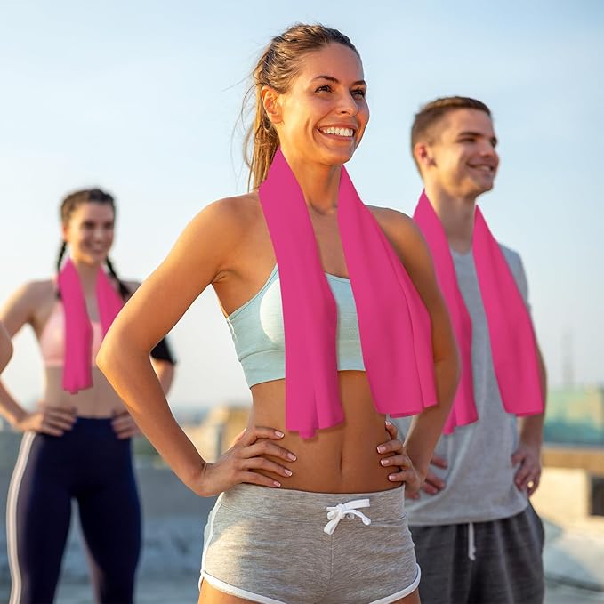 Honoson Cooling Towel Bulk - Neck & Face Cool Chilly Towels Microfiber Breathable Sport Sweat Rag for Gym, Yoga, Travel, Camping, Running, Outdoor