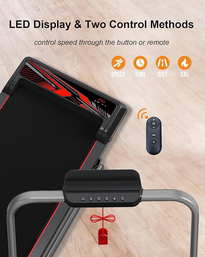 2 in 1 Treadmill and Walking Pad for Home/Office, Walking Treadmill with Remote Control, APP, and LED Display