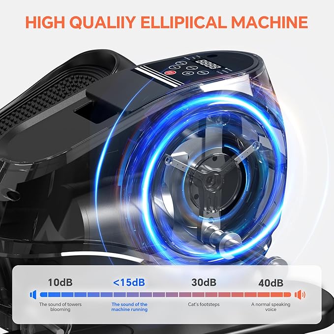 2025 New Under Desk Elliptical Machine, Electric Ellipse Leg Exerciser Pro As Seen On TV with 16 Adjustable Speed, Quiet and Fully Assembled with Remote Control & Non-Slip Foot Straps