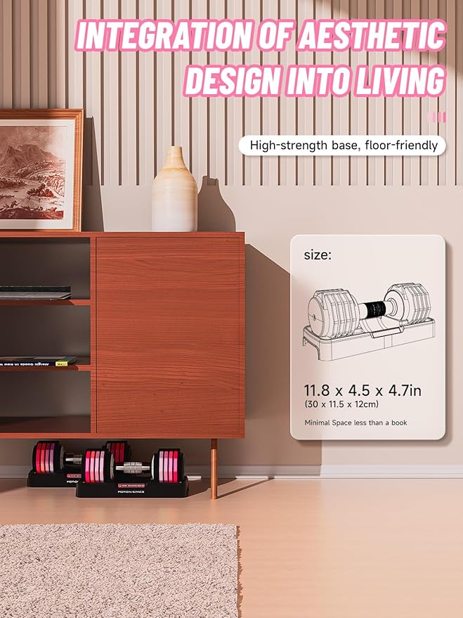 Adjustable Dumbbells Set 12.5LB/22.5LB Pair, 1-Sec Fast Adjustable 5 Weights by Turning Handle, Premium Comfort Non-slip Metal Dumbbells with Tray, Compact Size for Full Body Home Workout