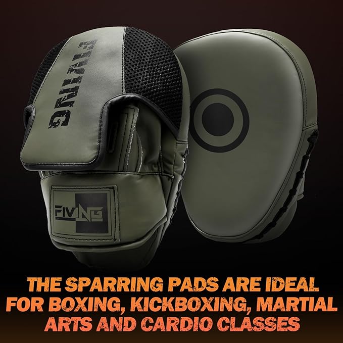 Boxing Pads for Men, Women, & Kids, Leather Focus Mitts for Martial Arts, Boxing Training, Curved Punch Mitts for Karate, Kickboxing,Muay Thai, Taekwondo