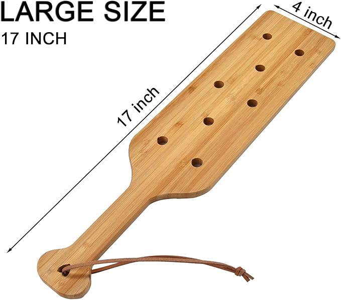 17 Inch Large Bamboo Wood Paddle Wooden Paddle with Airflow Holes