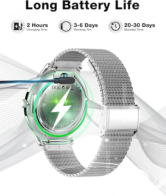 2025 Smart Watches for Women Men, 1.43" AMOLED Display Fitness Tracker with Heart Rate/SpO2/Sleep Monitor, Bluetooth Make/Answer Call, 100+ Sports Modes, IP67 Waterproof Smartwatch for Android iPhone