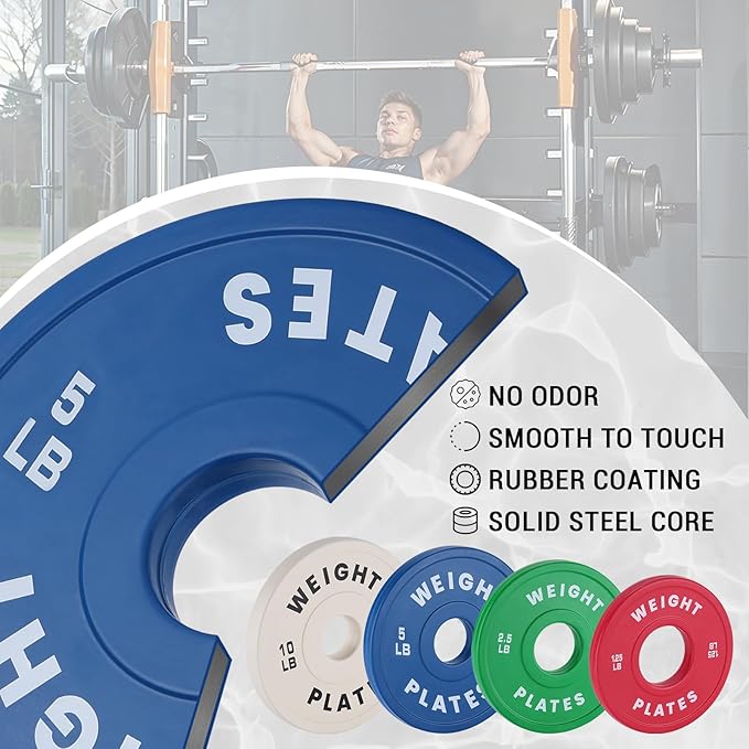 2 in Change Plates 1.25LB Pairs 2.5LB Pairs 5LB Pairs 10LB Pairs 17.5 LB 37.5 LB Set Fractional Weight Plates Set,Bumper plates for Gym Home,Rubber Coating & Steel