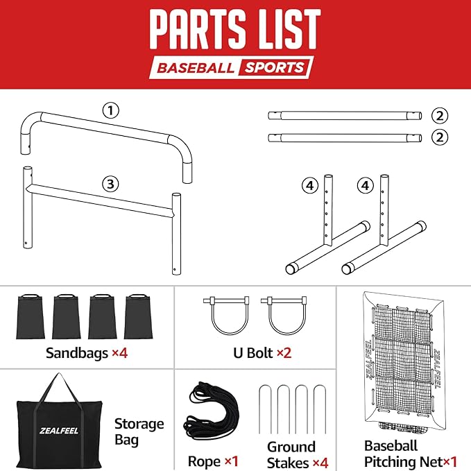 Baseball Pitching Net, 9 Hole Pitching Net with Strike Zone, 5 Height Adjustable Throwing Trainer, Heavy Duty Baseball Softball Net with Carry Bag for Solo Practice