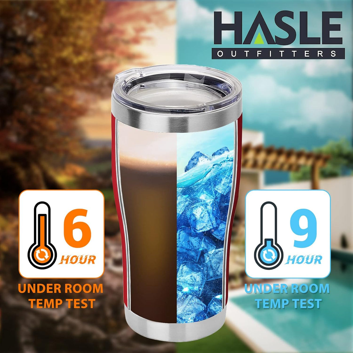 HASLE OUTFITTERS 20 oz Tumbler Bulk, Stainless Steel Tumblers with Lid, Vacuum Insulated Tumbler, Double Wall Powder Coated Cup, coffee mugs, Wine Red, 6 Pack