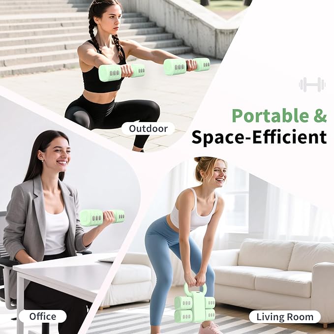 2-in-1 Adjustable Dumbbells Set, 4 Levels Weight Dumbbells Set for Women Men, Each 2.2/3.3/4.4/5.5lb Hand Weights with Kettlebell Form for Home Gym Exercise Training