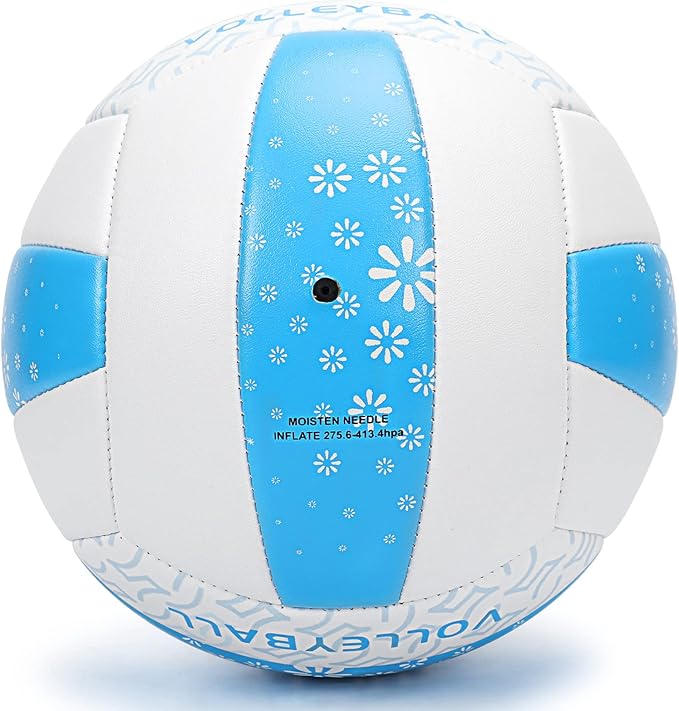 Beach/Water/Sand Volleyballs, Outdoor/Indoor Official Size, Soft Touch Volleyball for Beginners, Cute Volley Ball for Girls/Kids/Youth, Ideal Gifts with Pump for Backyard, Pool, Middle School