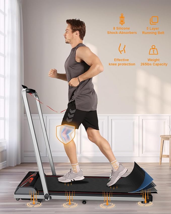 2 in 1 Treadmill and Walking Pad for Home/Office, Walking Treadmill with Remote Control, APP, and LED Display