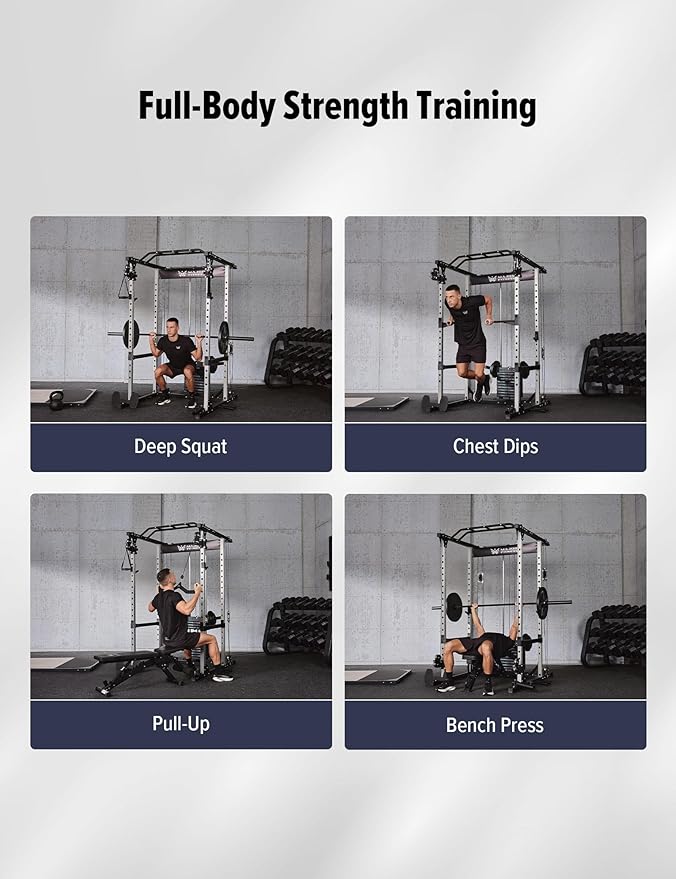 MAJOR FITNESS Drone1 Power Cage - Multi-Function Power Rack for Home Gym, Squat Rack, Cable Crossover System, for Strength Training, Heavy-Duty Steel Construction