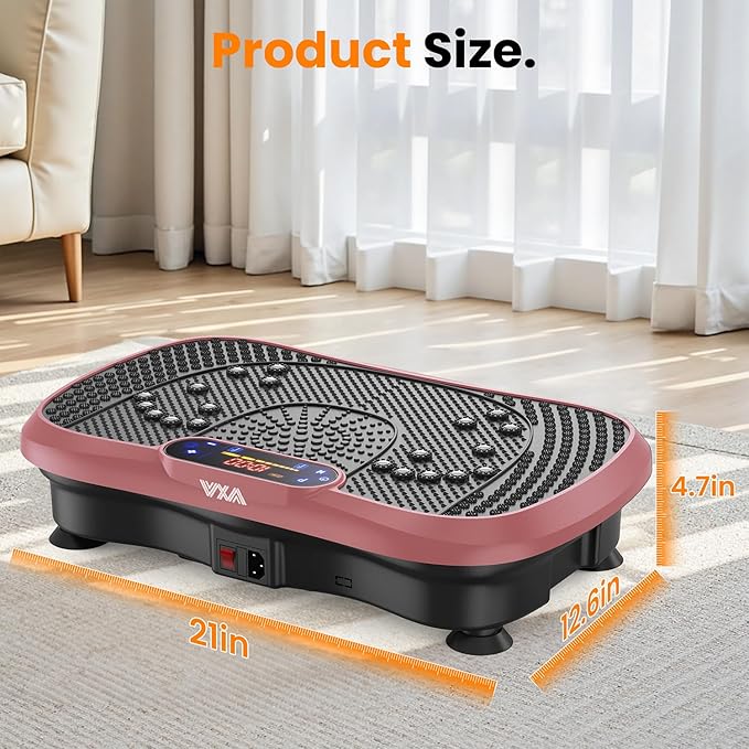 AXV Vibration Plate Fitness Platform Exercise Machine Vibrating Lymphatic Drainage Shaking Full Body Shaker Workout Vibrate Stand Shake Board Sport Gym for Weight Loss Fat Burner for Women Men