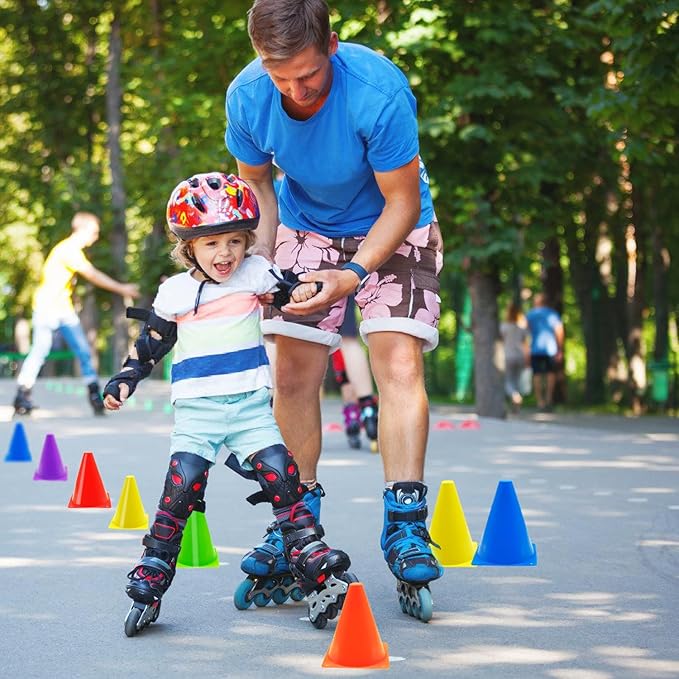 12/24/48Pcs Soccer Cones,7" or 9" Soccer Cones for Training, Multicolor Cones Sports Soccer Training Cones, Field Cones for Skating Basketball Football Drills Practice