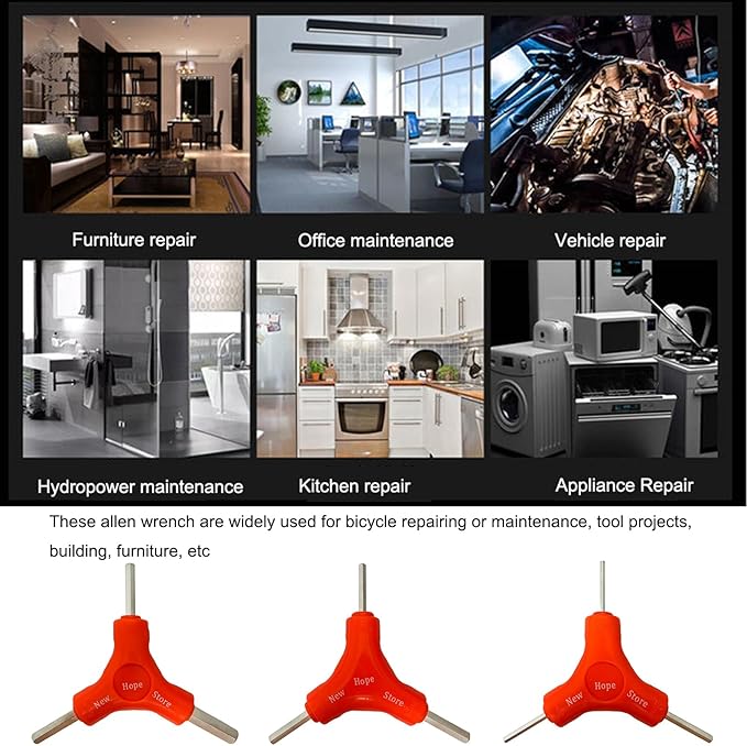 3-Way Bike Hex Wrench Set, Y Allen Wrench All-In-One Multifunctional Biking Maintenance Tool Cycling Torque Spanner Internal Hex Key Repair Tool for Mountain Bicycle, 3Pcs(2.5, 3, 4, 5, 6, 8mm)