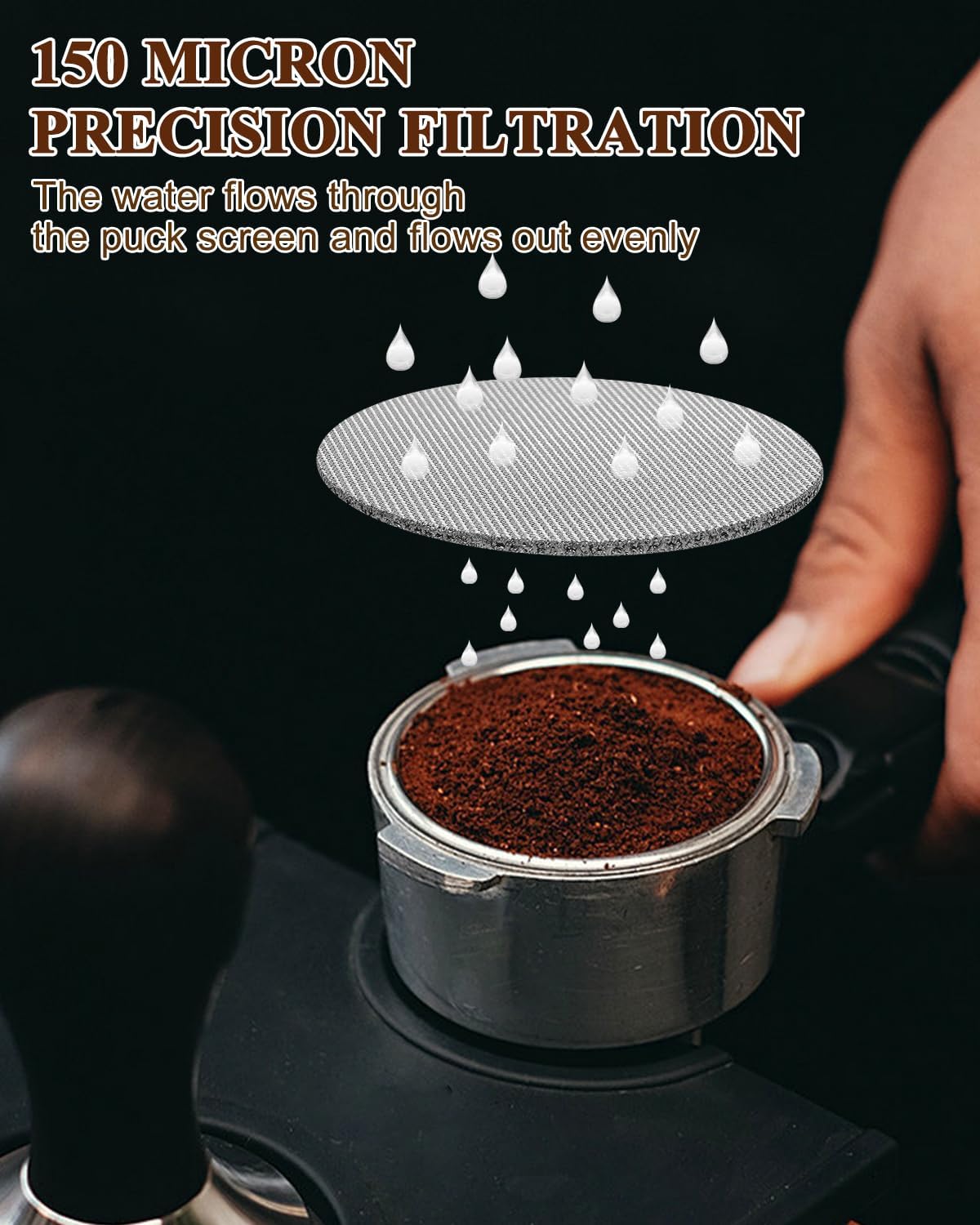 2 Pack Puck Screen 58.5mm, Coffee Puck Screen Premium 316 Stainless Steel Reusable Filter - 1.7mm Thickness 150μm