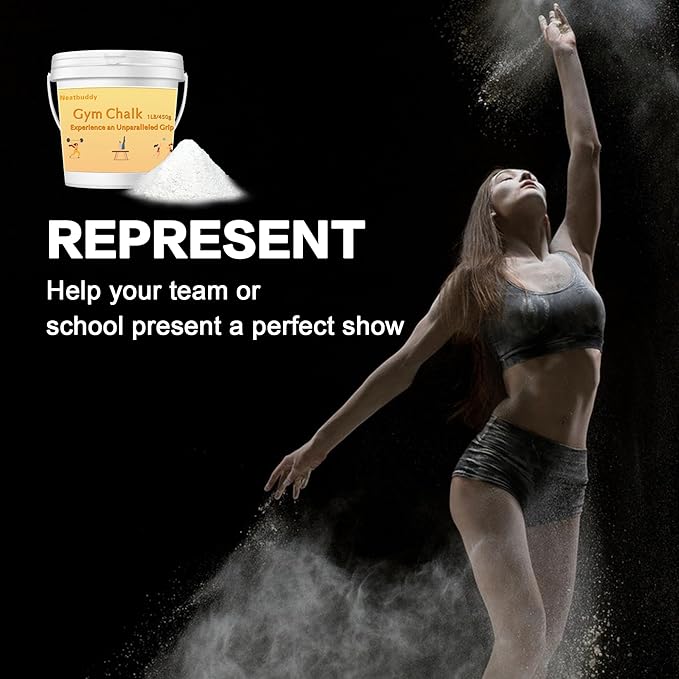 1LB Gym Chalk Bucket|Lifting Chalk|carbonato de magnesio– Premium Chalk Powder with Bag & Spoon for Weightlifting, Gymnastics & Climbing
