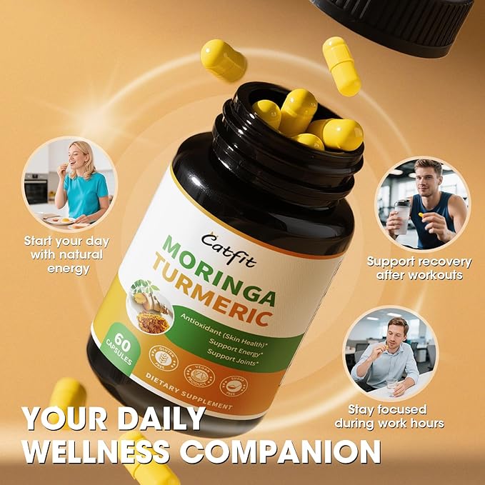 2 Pack Moringa Capsules 10-in-1 Superfood Supplement β Turmeric Curcumin, Bromelain & Black Pepper β Antioxidant, Energy & Skin Support β Vegan, Non-GMO