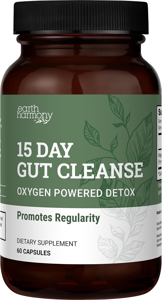 15 Day Gut Cleanse Detox For Women and Men - Vegan, Non-GMO Ingredients For Waist Loss and Constipation Relief With A 15 Day Cleanse Gut Support Without Cramping, As Seen On TikTok (60 Capsules)