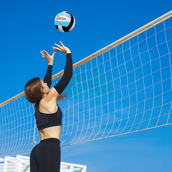 Beach/Water/Sand Volleyballs, Outdoor/Indoor Official Size, Soft Touch Volleyball for Beginners, Cute Volley Ball for Girls/Kids/Youth, Ideal Gifts with Pump for Backyard, Pool, Middle School