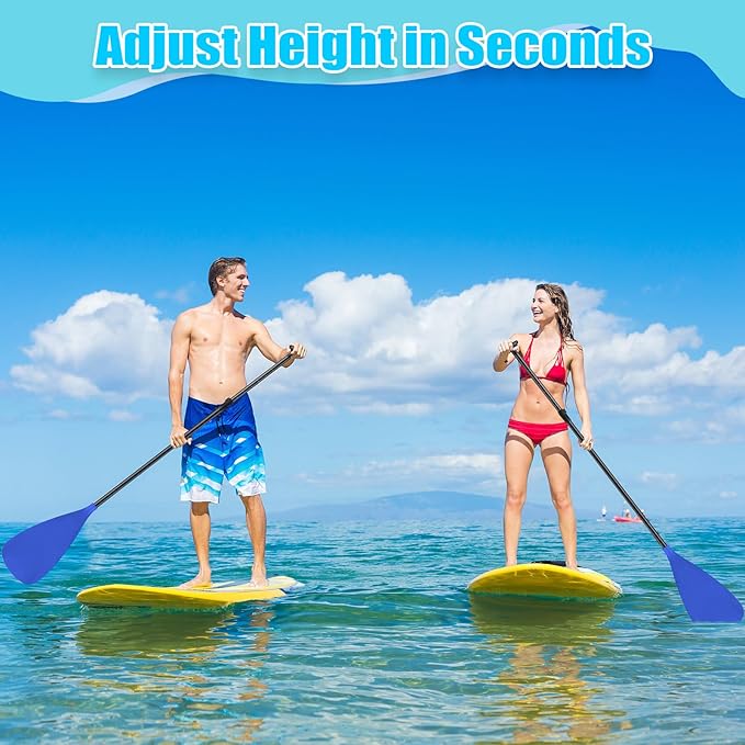 2 Set of 3 Pieces Sup Paddle Board Paddle Kayak Adjustable Stand up Oar Aluminum Alloy Lightweight Replacement Paddleboard Detachable Aluminum Alloy Shaft for Surfing Fishing