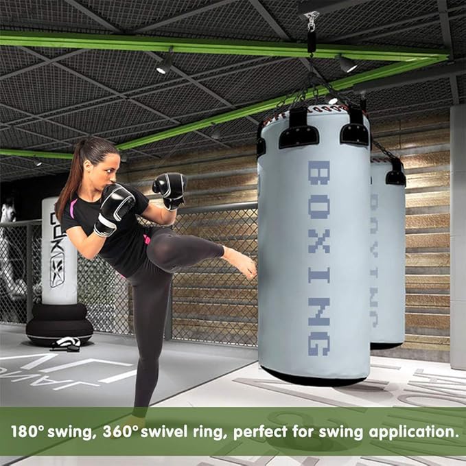 2 Pack Heavy Duty 360 Swivel Hanger, Stainless Steel Swing Hook for Ceiling, Wooden Swing Set Bracket, Punching Bag Hanger for Playground Gym Rope Hammock Chair, 1200 Lb Load