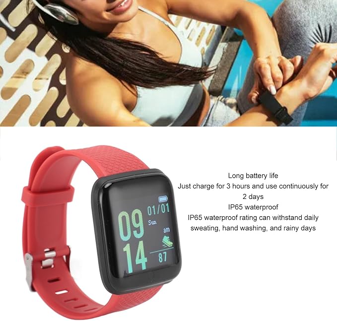 Zopsc Smart Watch Fitness for Men Women, IP65 Activity Fitness Watch with Message Reminder Sleep Step Calorie Counter, Health Fitness Watch for