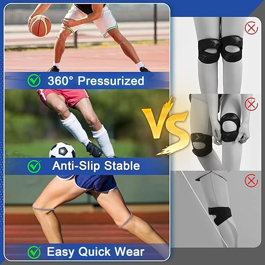 2-Pack Patellar Strap for Knee Pain Relief-Breathable & Lightweight Patellar Tendon Support Strap for Basketball, Running, Hiking-Stabilizing Knee Brace for Men, Women & Kids (Grey)