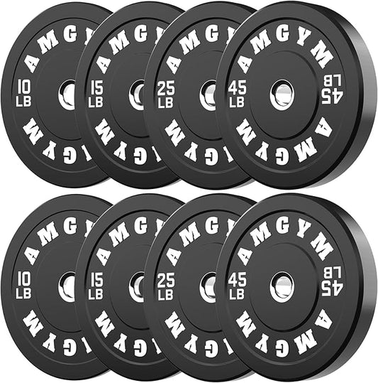 2 Inch Bumper Plates,10-500lbs,Barbell Rubber Olympic Weight Plates Set for Home Gym, Strength Training & Weight Lifting, Multiple Options Colors