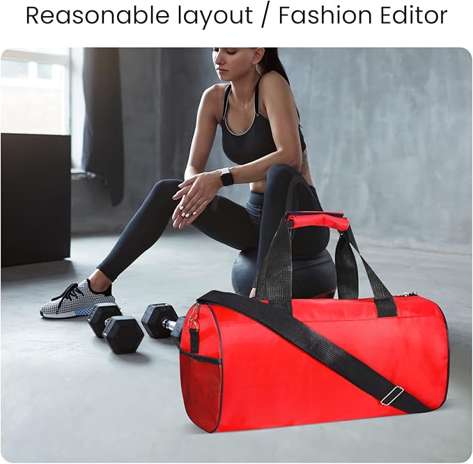 C&F BOGMOST Small Gym Bag for Travel & Duffel - 17 Inch Lightweight Carry On Bag for Men & Women, Mini Duffel Bag,Perfect for Sports, Weekend Trips, and Overnight Stays, Red