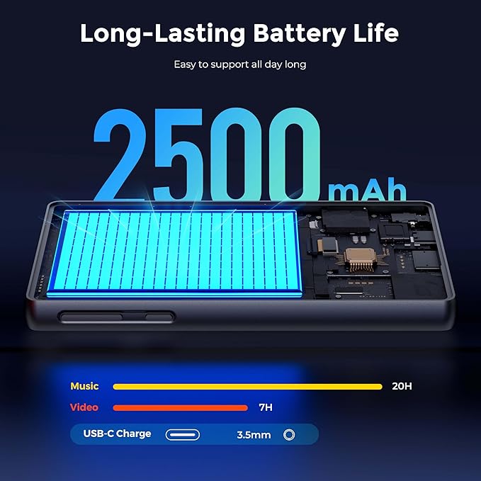 128GB MP3 Player with Bluetooth and WiFi,Music Video Player with Spotify Pandora,Amazon Music, 5" Touch Screen Android MP4 MP3 Player for Kids with Audible, YouTube, Spotify Kids,up to 256GB(Black)