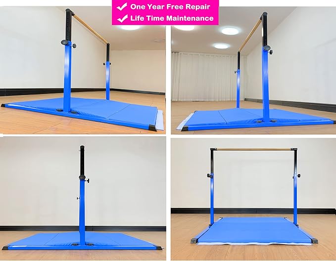 4FT/5FT Gymnastic Bar Set Gymnastics Horizontal Bar Gymnastics Kip Bar for Kids Home Use
