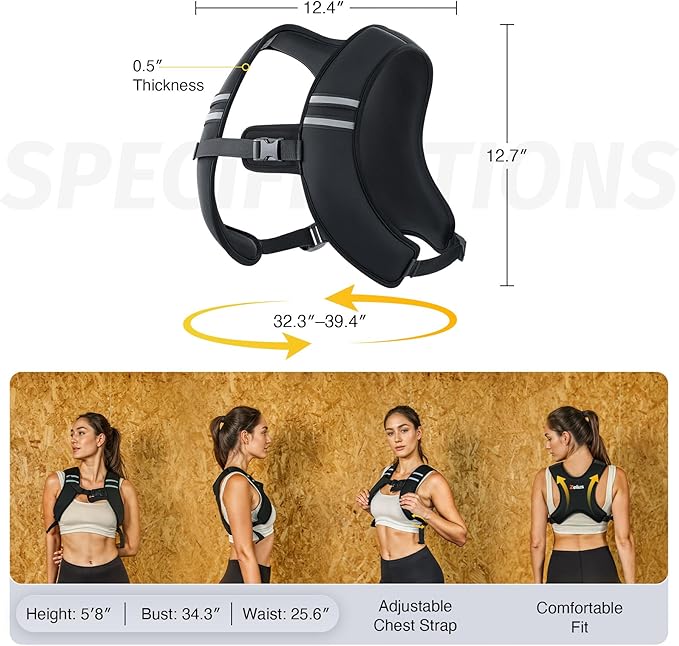 ZELUS Weighted Vest, Z-Fit Soft Iron Weighted Vest for Women and Men, 5lb/10lb/15lb Weight Vest with Reflective Stripes & Adjustable Straps, Ultra Thin Weight Vest for Home Gym Strength Training