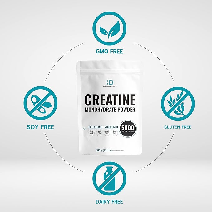 2 Pack Instant Creatine Monohydrate Powder 600 Grams (21.2oz) | Unflavored Micronized Creatine Powder, 5000mg Per Serving, 4 Month Supply, Vegan | Keto, Non-GMO, No Filler, No Additives - 120 Servings