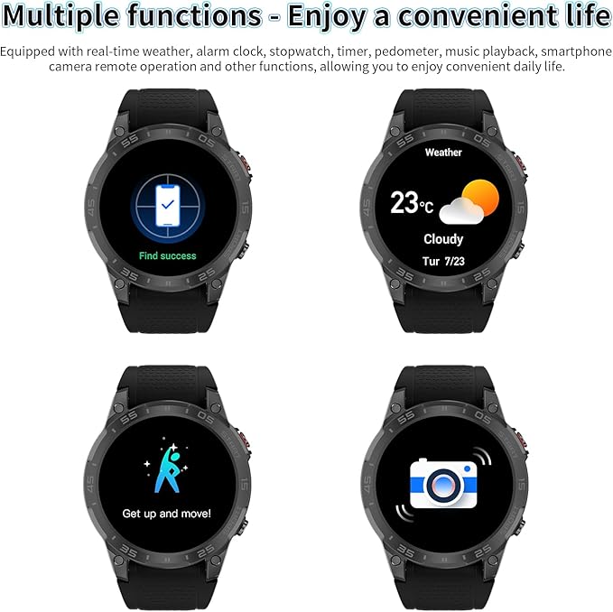 1.85 in Smart Watch for Men with Built-in Alexa, Full-Featured Fitness Tracking, Waterproof, Health Monitoring, Multiple Sports Modes, Compatible with Android and iOS