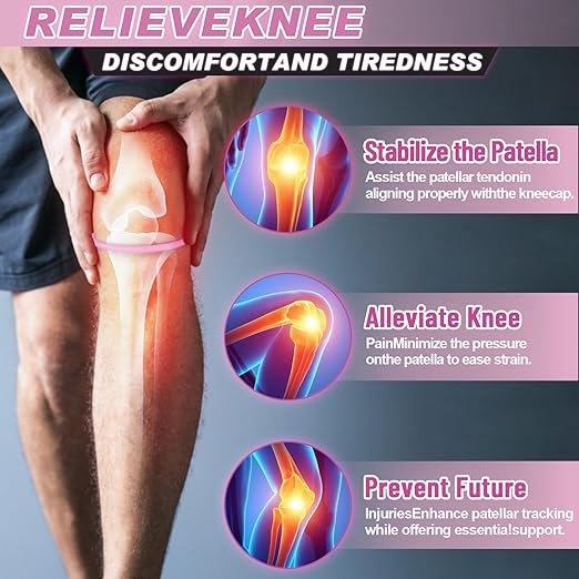 2-Pack Patellar Strap for Knee Pain Relief-Breathable & Lightweight Patellar Tendon Support Strap for Basketball, Running, Hiking-Stabilizing Knee Brace for Men, Women & Kids(Pink)
