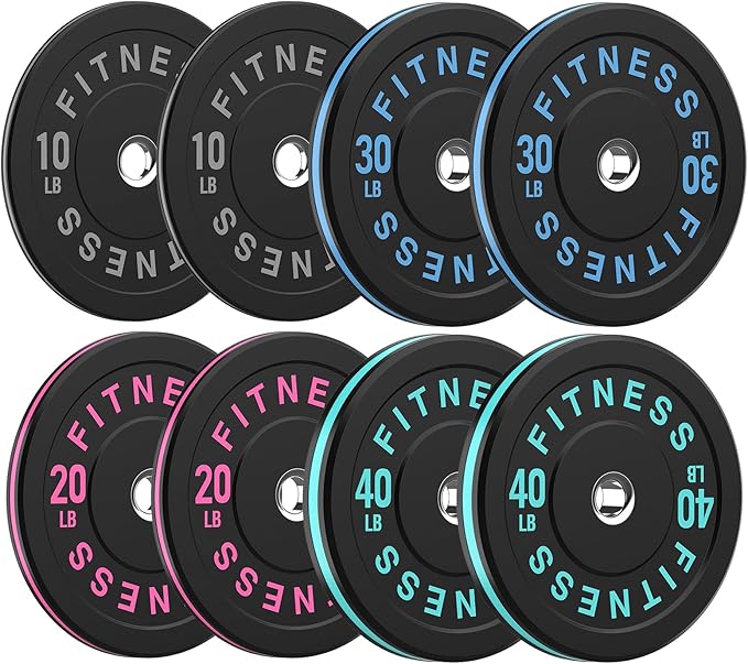 2 Inch Bumper Plates,10-500lbs,Barbell Rubber Olympic Weight Plates Set for Home Gym, Strength Training & Weight Lifting, Multiple Options Colors