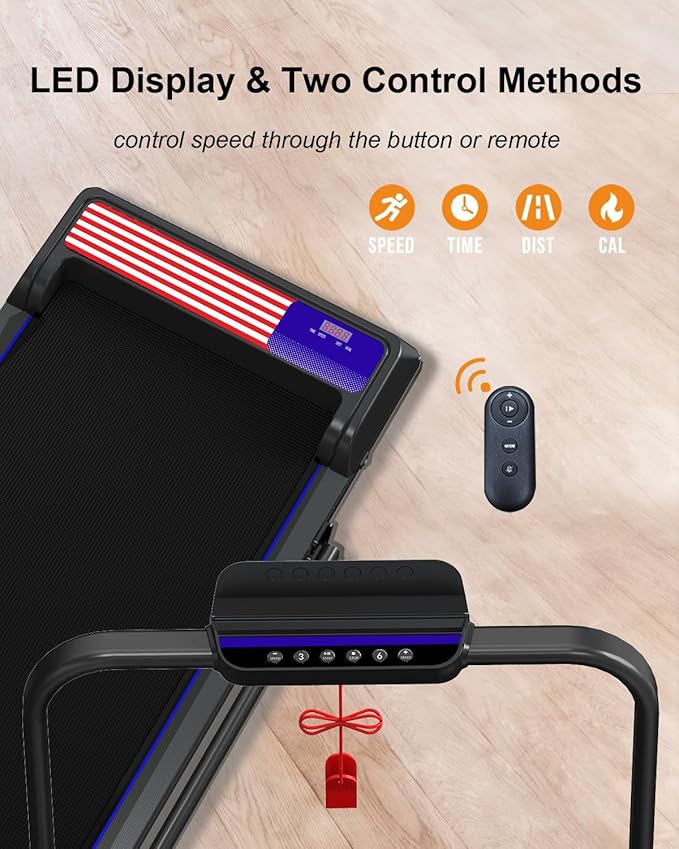 2 in 1 Treadmill and Walking Pad for Home/Office, Walking Treadmill with Remote Control, APP, and LED Display