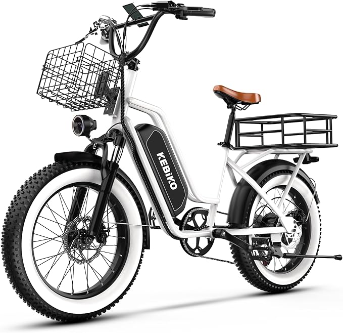 1500W Electric Bike for Adults,48V 20/60Ah Removable Battery Max Range 80Miles & 30MPH Electric Bicycle,20''ร4" Fat Tire Ebike,Adult Electric Bicycles for Commute Beach Snow,E-Bike UL Certified