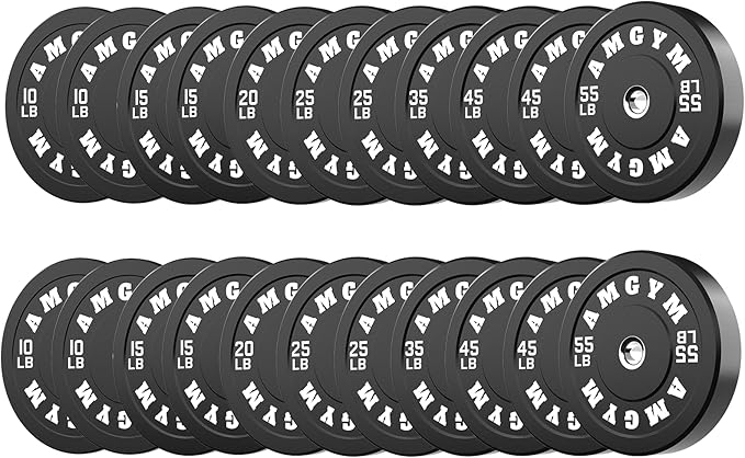 2 Inch Bumper Plates,10-500lbs,Barbell Rubber Olympic Weight Plates Set for Home Gym, Strength Training & Weight Lifting, Multiple Options Colors