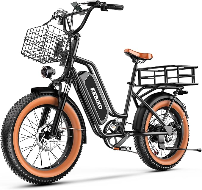 1500W Electric Bike for Adults,48V 20/60Ah Removable Battery Max Range 80Miles & 30MPH Electric Bicycle,20''ร4" Fat Tire Ebike,Adult Electric Bicycles for Commute Beach Snow,E-Bike UL Certified