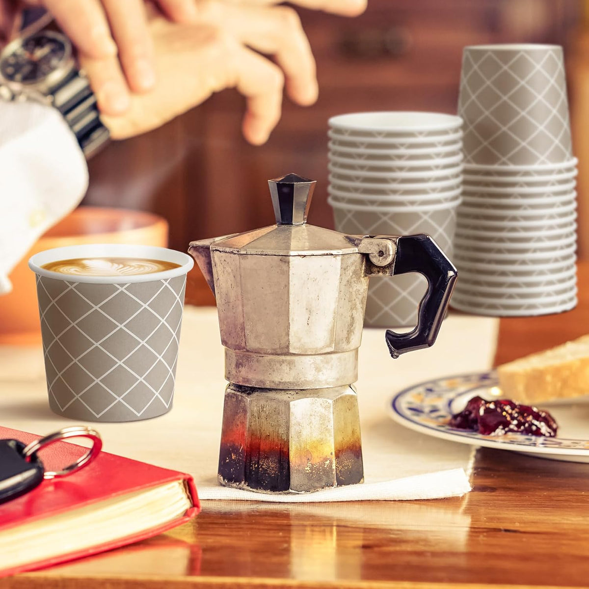 Rtteri 300 Pcs Count 3 oz Disposable Coffee Cups Disposable Espresso Cups Small Paper Cups 3 oz Cups for Coffee Tea Cocoa Juice Mini Paper Cups for Cafes Offices and Home