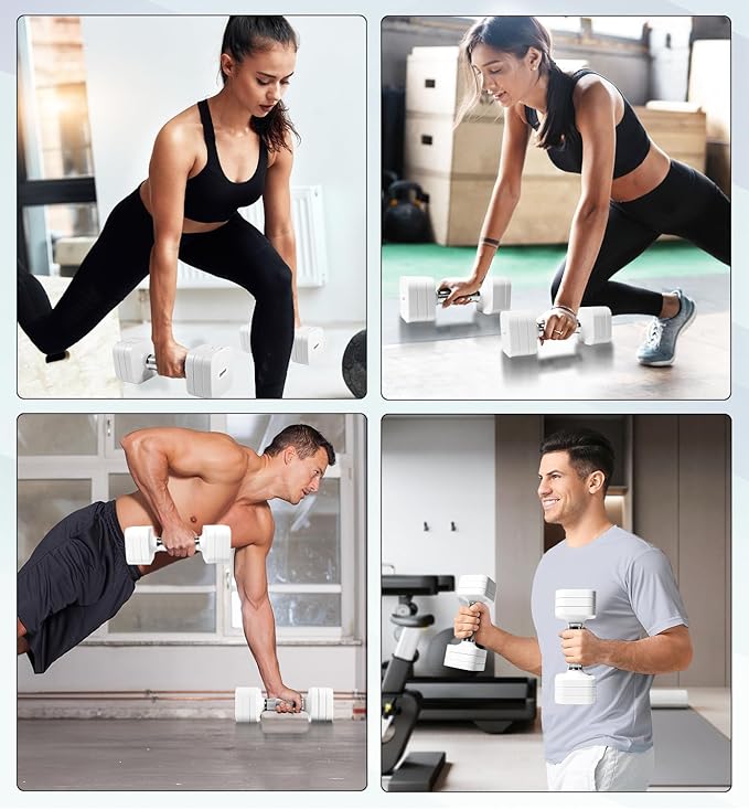 15LB 20LB 50LB Adjustable Dumbbell Set Free Weights Dumbbells Set for Women Men Hand Weights Sets Adjust Dumbbell Weight Sets for Home Gym Exercise Workout Strength Training Equipments