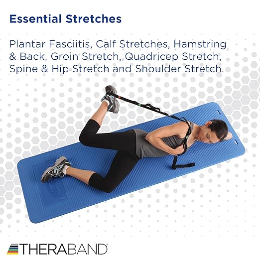THERABAND Stretch Strap with Loops to Increase Flexibility, Dynamic Stretching Tool for Athletes Including Dancers, Cheerleaders, Gymnasts, Runners, Pilates and Yoga Elastic Stretch Out Band