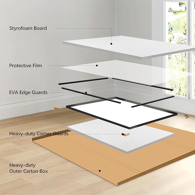 Black Bathroom Mirror, 60x40 Inch Rectangular Framed Mirror, Large Wall Mounted Bathroom Vanity Mirror Over Sink for Bedroom,Restroom, Living Room, Hangs Vertically or Horizontally