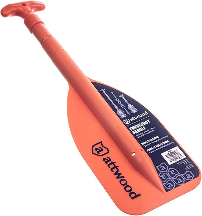 Attwood Emergency Telescoping Paddle for Boating, Orange