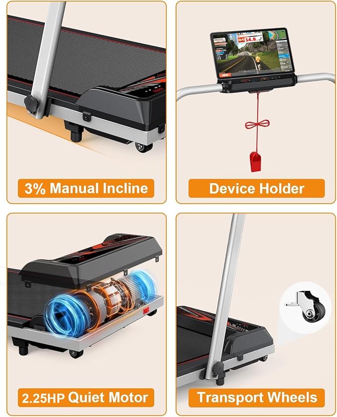 2 in 1 Treadmill and Walking Pad for Home/Office, Walking Treadmill with Remote Control, APP, and LED Display