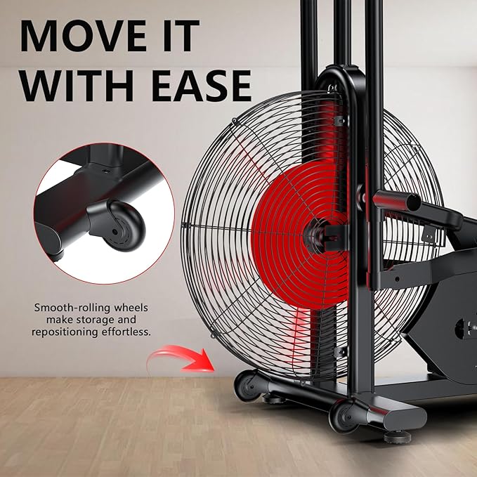 Air Bike, Wenoker Exercise Bike Air Resistance Stationary Bike for Home, Indoor Bike with Dual Action Handlebars, APP Connection Customizable Monitor