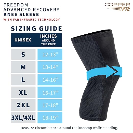 Copper Fit Recovery Knee Compression Sleeve - Breathable, Second Skin Feel - Arthritis, Joint Pain, Circulation - For Men and Women (XX-Large)