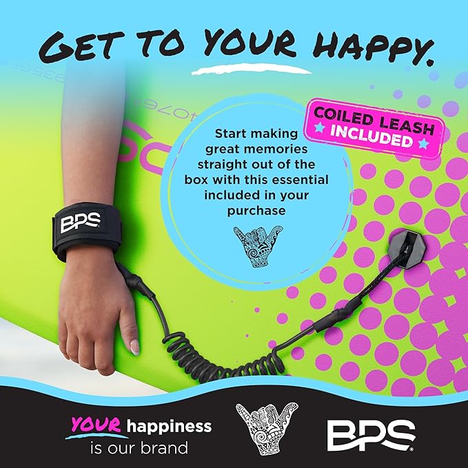 BPS 'Storm' Bodyboard with Premium Coiled Leash - Lightweight with EPS Core, Durable for All Wave Conditions